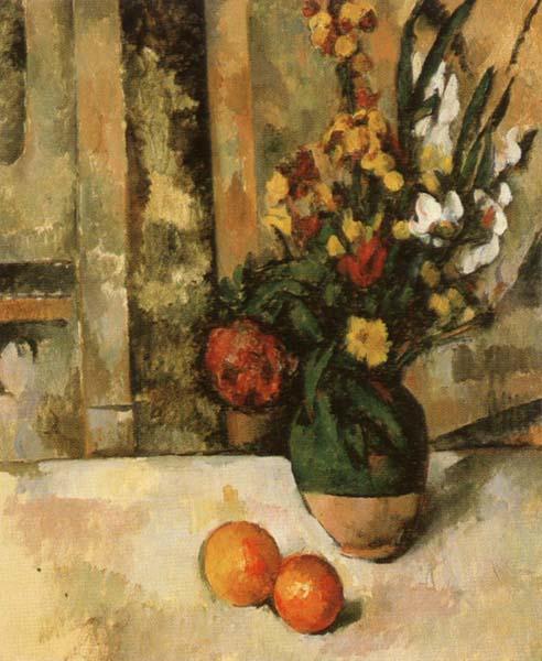 Paul Cezanne Vase a fleurs et pommes